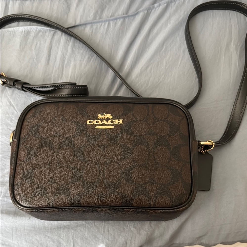 Coach Dark Brown Logo Crossbody Bag